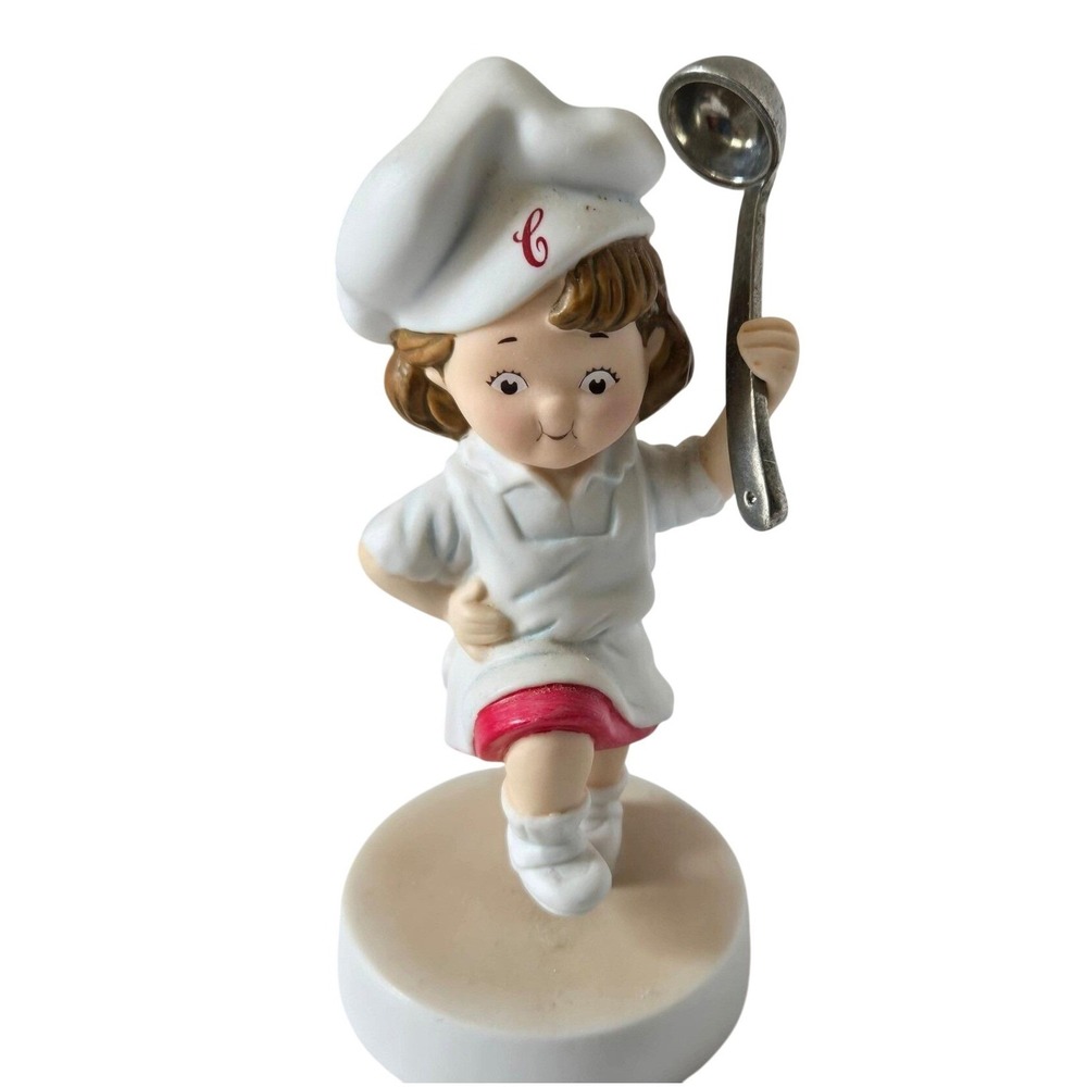 Campbell Soup Kids Chef Figurine Girl with Ladle 2003 Porcelain Vintage Decor